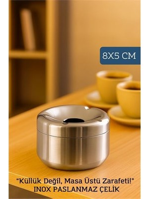 Fırsatkolik Inox Paslanmaz Çelik Küllük – 8 x 5 cm | Modern, Hijyenik ve Dayanıklı Tasarım