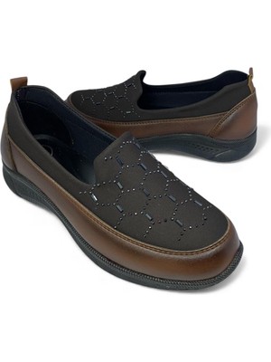 Desimod Kadın Ortopedik Yumuşak Rahat Giyimli Taşlı Günlük Ayakkabı