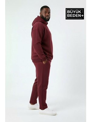 Superlife Erkek Büyük Beden Kapşonlu Ince Sweatshirt SPR24BSW57