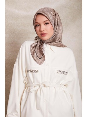 Levidor Lêvi D'or Vizon Noktalı Daireler Baskı Twill Ipek EŞARP-0933