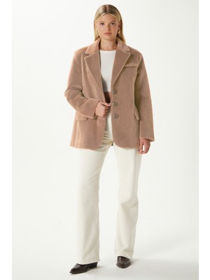 Ritnice Kadın Tylor Vizon Suni Kürk Ceket