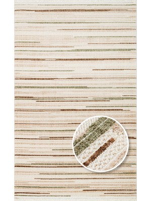 Kalesta Halı Hurgada 01 Green Brown Yumuşak Modern Iskandinav Tarzlı Yolluk, Koridor, Salon, Oturma Odası Halısı