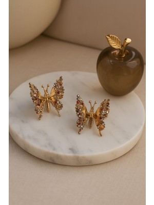 Gigi Giyim Zarif Taş Işıltılı Oynar Kanatlı Kelebek Pens Toka