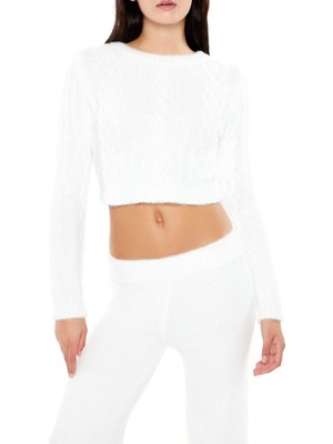 F21 Yumuşak Örgü Crop Kazak