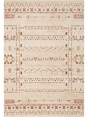 Kalesta Halı Kavala 06 Cream Etnik Desenlere Sahip Dayanıklı Yapısı ve Canlı Renkleri ile Öne Çıkan Makine Halısı