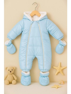 Dekuteks Yağmur-Soğuk Geçirmez Kapüşonlu Çıkarılabilir Eldiven ve Patikli Bebek Kozmonot-Astronot Tulum