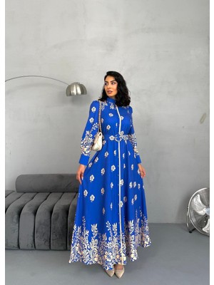 Suphias Atlas Kumaş Elbise (Kemer Dahildir)