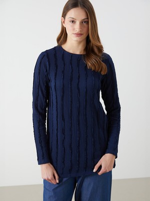 Lc Waikiki Yeni Sezon Bisiklet Yaka Dokulu Kadın Tunik