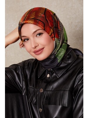 Levidor Siyah Karmaşık Desen Twill Ipek EŞARP-0915