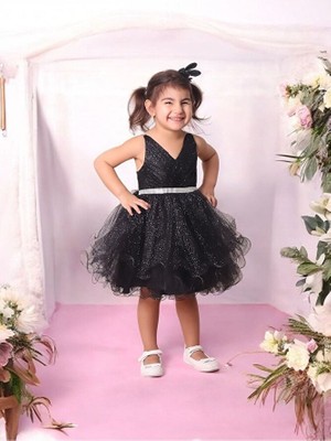 V Yaka Kabarık Bebek Abiye