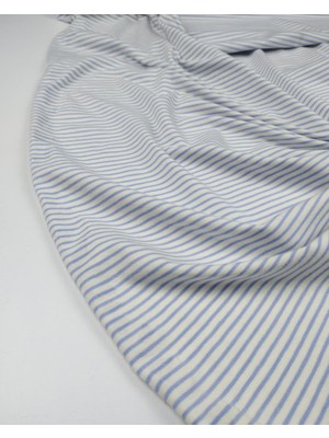 Kumaş Parça Mavi Beyaz Ince Ipeksi Süprem Penye En: 170 cm