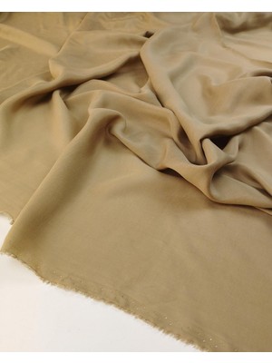 Kumaş Parça %53 Liyosel %47 Viskon Koyu Bej Renkte Vual Kumaş (En 150 cm x Boy 215 Cm)