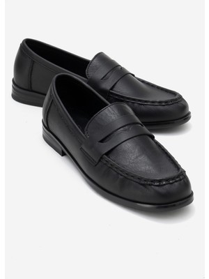 Luvi Valıa Siyah Cilt Hakiki Deri Kadın Loafer Ayakkabı
