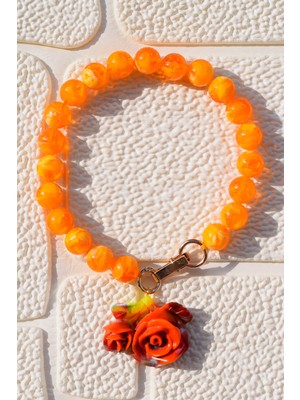 Pol & Şark - Gül Figürlü Akrilik Zincir Epoksi Kolye