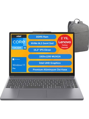 Lenovo Ideapad Slim 3 Intel Core I5 13420H 24GB 512GB SSD 15.3" Wuxga Windows 11 Pro Taşınabilir Bilgisayar - Lenovo Çanta WZ33