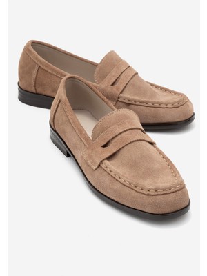 Luvi Valıa Toprak Süet Hakiki Deri Kadın Loafer Ayakkabı