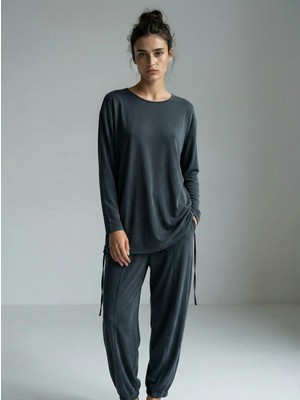 Kadın Modal Kumaş Takım Antrasit