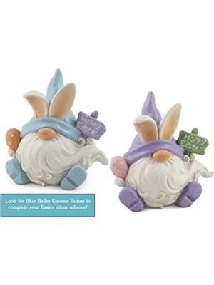 Storemax International Paskalya Cüce Masa Üstü Heykelcik, 15,2 Cm, Tavşan Kulaklı Mor Payson