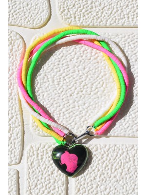 Sustukları Mı & Duydun Mu? - Fimo Boncuk Zincirli Epoksi Kalp Uçlu Kolye