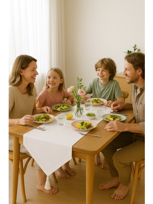 DNRYSL Lüks Runner Masa Örtüsü Rustik Şık Püsküllü Dekoratif Masa Örtüsü 35X150 cm