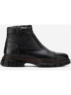 Depderi Hakiki Deri, Erkek Bağcıksız Fermuarlı Italyan Tasarım Erkek Deri Bot