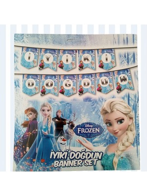 Ceresshop Frozen Karlar Ülkesi Temalı Iyi Ki Doğdun Banner Flama