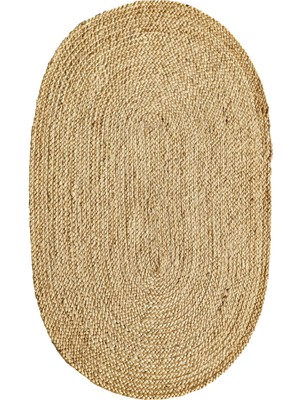 Kalesta Halı Maldiv 01E Natural Jüt %100 El Dokuma Hasır Halı Antre, Hol, Balkon, Oturma Odası Halısı