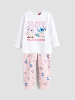 Lc Waikiki  Peak Yeni Sezon Lilo & Stitch Baskılı Kız Çocuk Pijama Takımı