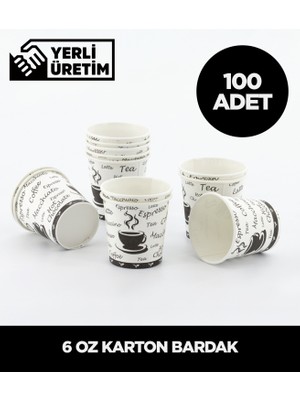6 Oz Karton Bardak - 100 Adet