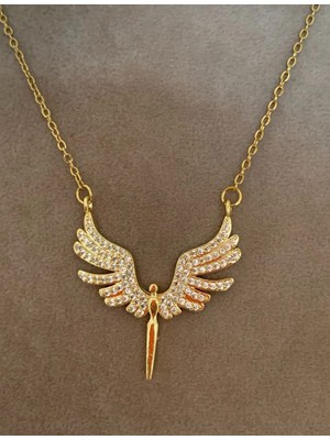 Altın Kaplama Mikail Melek Çelik Kolye