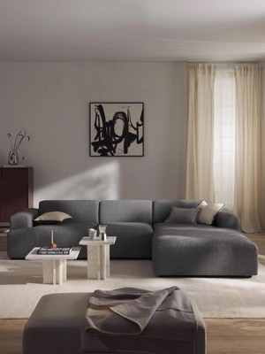 S Home Design Concept Molly Köşe Koltuk Kırık Beyaz Keten Sağ/sol Köşe 290X180