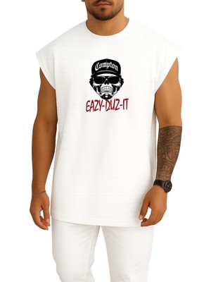 Bahriyeli Collection Oversize Eazy Duz It Eazy E Göğüs Baskılı Atlet