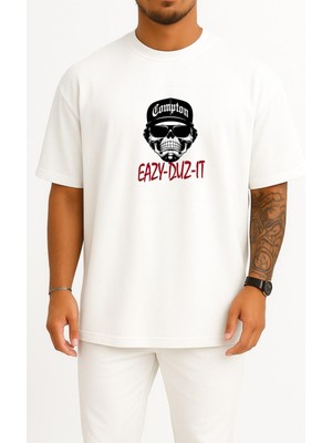 Bahriyeli Collection Oversize Eazy Duz It Eazy E Göğüs Baskılı Unisex T-Shirt