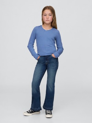 Gap Kız Çocuk Mavi High Rise '70s Flare Jean Pantolon