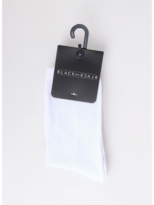 Black On Black Beyaz Kadın Soket Çorap K-Soket