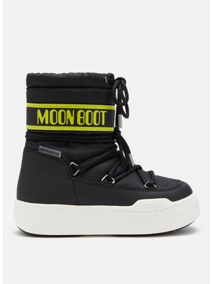 Moon Boot Siyah Erkek Çocuk Kar Botu MB Jr Park Boot Su Geçirmez Malzeme ile Kışlık Kullanım