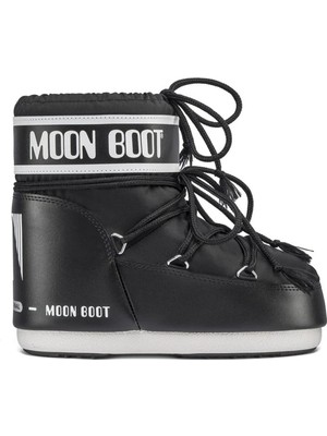 Moon Boot MB Icon Low Nylon Siyah Erkek Kar Botu Düz Topuklu Su Geçirmez Kışlık Rahat Taban