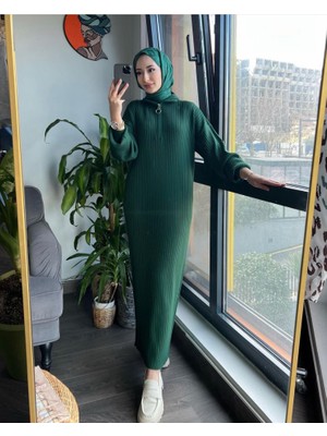 Fermuarlı Triko Elbise