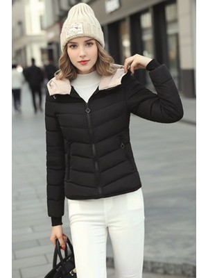 1Tarz Kışlık Kapüşonlu Kadın Şişme Mont