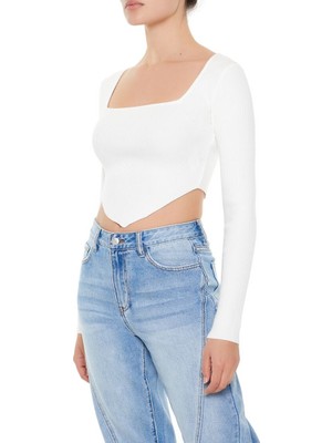 F21 Ribanalı Crop Kazak