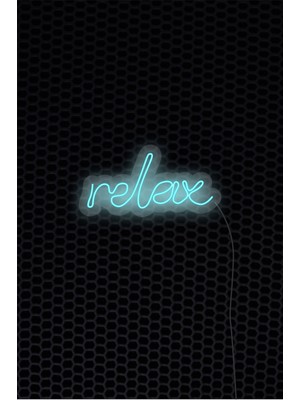 Laputa Tükkan Relax Yazılı Neon LED Tabela Tablo Gece Aydınlatma Duvar Dekoru  39 x 19 cm