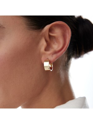 Medium Mona Kesme Halka Küpe