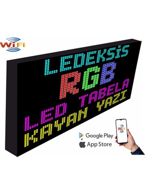 Ledeksis LED Tabela 48X96CM Tektaraflı Rgb Kayan Yazı Wifi (Telefondan Yazılar Değiştirilebilir)