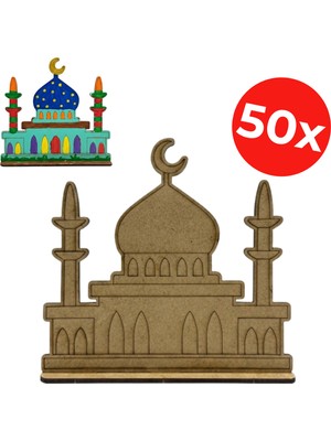 Kidose Okul Öncesi Ahşap Camii Tasarla–boyama Kiti – Aktivite Seti