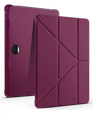 Nezih Case Honor Pad 9 2024 12.1 Inch Uyumlu Trifolding Kalem Bölmeli Arkası Yumuşak Silikon Kılıf