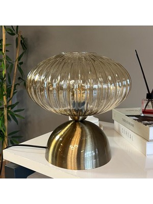 Bamyum Elegant Cam Bal Rengi Masa Lambası Dekoratif Masaüstü Aydınlatma Hol Abajur Yatak Odası Başucu Lamba