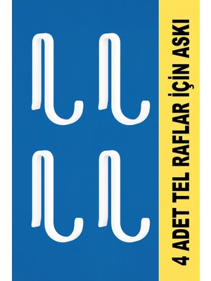 Sas Haus 4 Adet Plastik Kanca Askı Metal Banyo Mutfak Rafları Için Beyaz