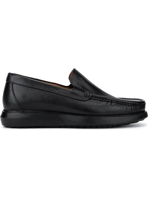 Tamer Tanca Erkek Hakiki Deri Siyah Loafer Ayakkabı 478 A14801 Erk Ayk SK25-26 Sıyah