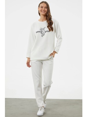 NemereSoft Sementa 76233 Baskılı Sıfır Yaka Oversize Eşofman Takım