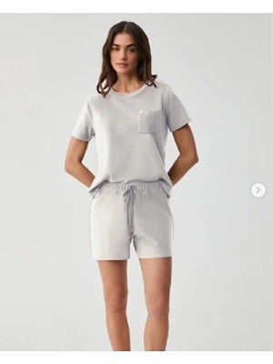 Penye Mood Yumuşak Dokulu Kadife Kadın Şort Takım 9709